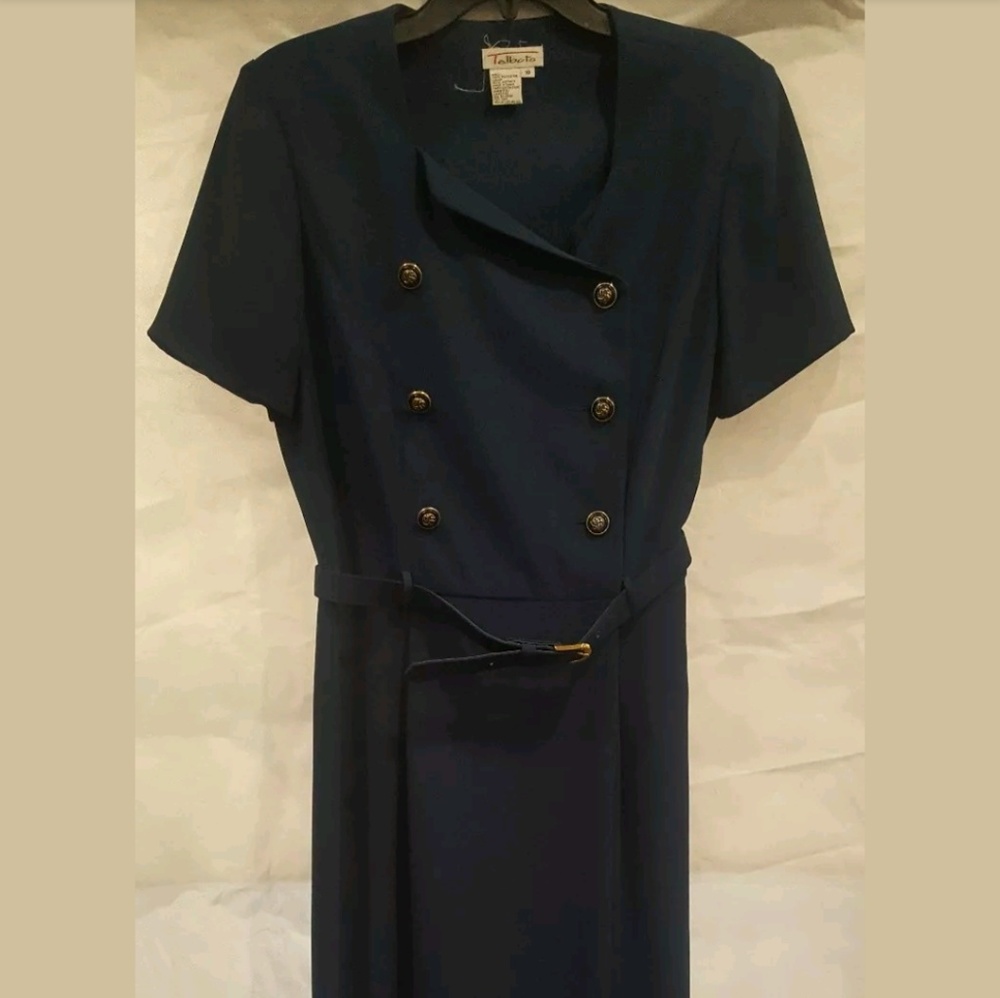 Talbots Women's Long Blue Belt Navy Size 10 Dress